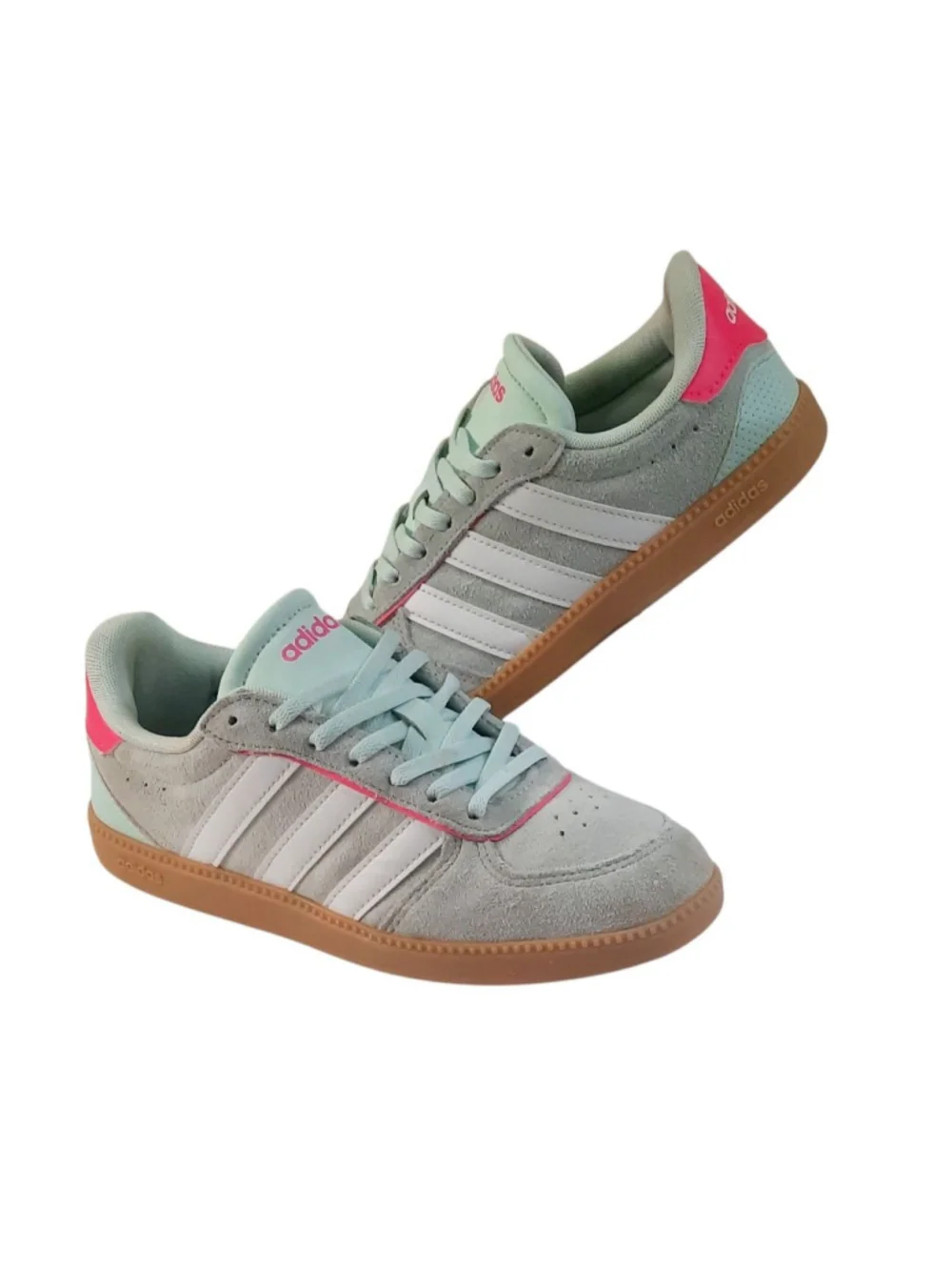 Adidas Breaknet Sleek J Sneakers, kids Size 4 - Mint/White/Pink.